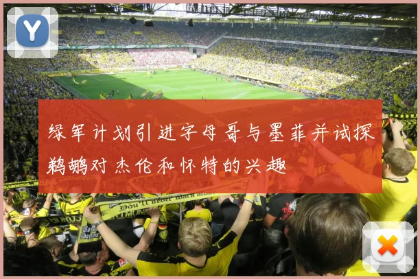 绿军计划引进字母哥与墨菲并试探鹈鹕对杰伦和怀特的兴趣